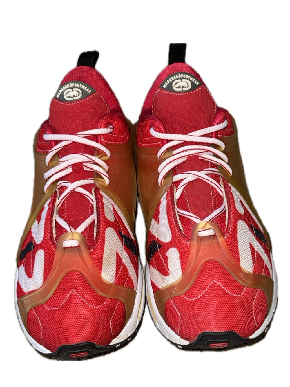 MARC ECKO Footwear Tech Runner Sneakers Red White Y2K Shoes | US Men's 13